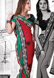 Fab Maroon Georgette Saree