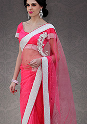 Lovely Pink Net Saree