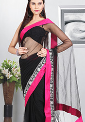 Yeh Jawaani Hai Diwaani Black Net Saree